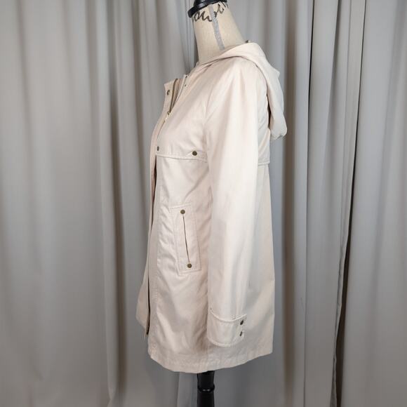 H&M Hooded Rain Coat Utility Jacket Beige Taupe Size 4 - Picture 16 of 16
